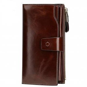 Kindlov Womens Wallet Women Wallet Soft Leather Designer Bifold Multi Card Organizer Lady Clutch RFID Protection Color : Coffee 
