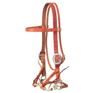 International Leather Cross Over Bitless Bridles with Reins Brown English Horse 