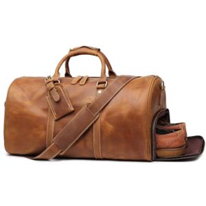 Leathfocus Leather Travel Luggage Bag, 