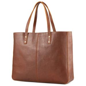 Kattee Genuine Cow Leather Tote Bag Vintage