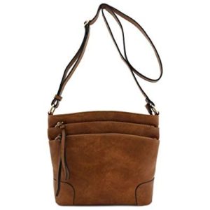 Triple Zip Pocket Medium Crossbody Bag
