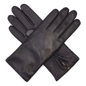 Harssidanzar Womens Luxury Italian Leather Gloves Vintage Finished Cashmere Wool Lined
