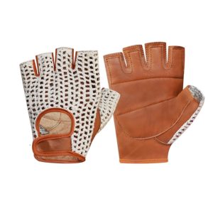 Prime Sports Retro Leather Crochet Cycling Gloves