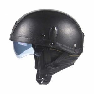 HEROBIKER Synthetic Leather Motorcycle Helmet Retro Vintage