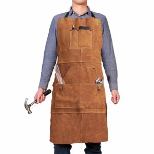 Leather Work Shop Apron with 6 Tool Pockets